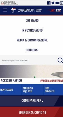 Cambia volto il sito internet dell’Arma dei Carabinieri.